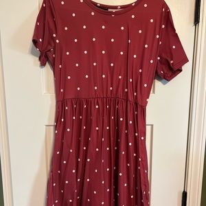 Knee length polka dot womens dress
